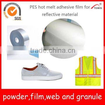 PES/copolyester hotmelt adhesive film for reflective heat transfer film