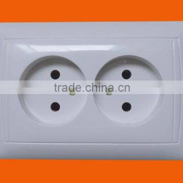 European style flush mounting 2 pin socket outlet double (F6209)