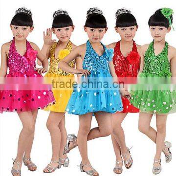 Children dance clothes modern stage latin performance skirt for girls Princess dresses many colors