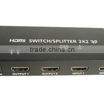 2 input 2 output hdmi switch splitter 1080P 3D support