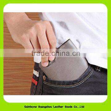 16390 Top selling fashion RFID blocking top grain leather wallet for men