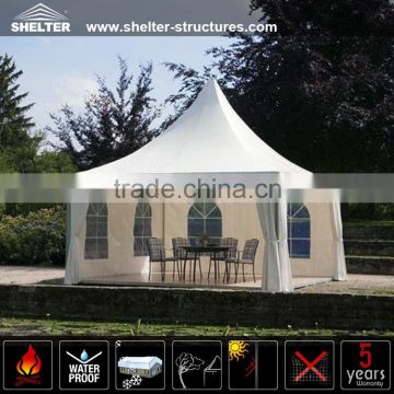 Small Clear span garden gazebo cover with side wall window villa in lawn canopy tent