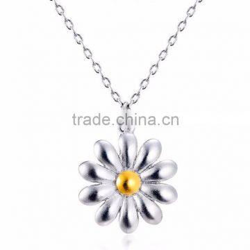 Small Wholesale 925 Sterling Silver Flower Pendant Necklace