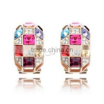 rose gold plated zinc alloy 316L stainless steel clip crystal jewellery