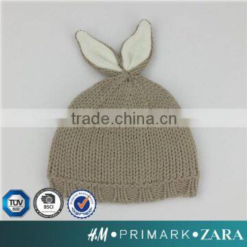 Lovely baby solid beanie hats with two long ears