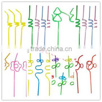 Flower logo art hard plastic drinking straw