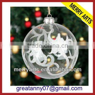 China wholesale clear glass snow ball ornaments bulk christmas decoration ball