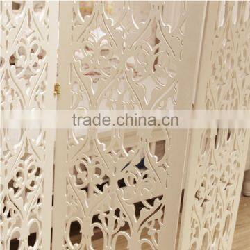 3 Door Chinese Antique Wood Carving Folding Screen photo-3