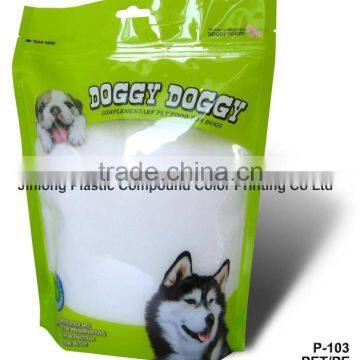 plastic dog food bag with clear window