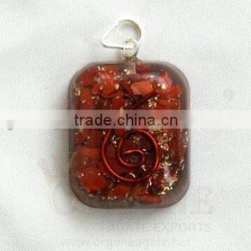 Red Jasper Orgone Rounded Square Pendant : Wholesale Orgone Supplier Khambhat