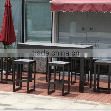 outdoor bar chair & table set with plastic wood