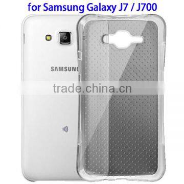 Wholesale Shock-resistant Transparent TPU Protective Case for Samsung J7, Back Cover for Galaxy J700