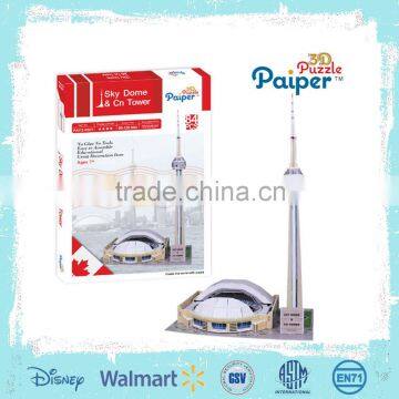 Paper models architecture cn tower & sky dome 3d puzzle