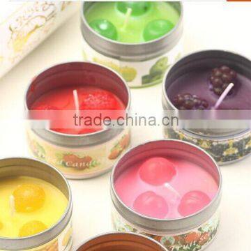 fruit scence jelly candle with tin