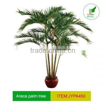 Artificial areca palm tree with polyester trunk in group