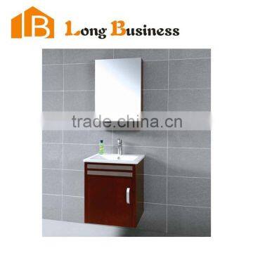 LB-JL2131 Red Solid Wood Painting Bathroom Vanity with hanging cabinet