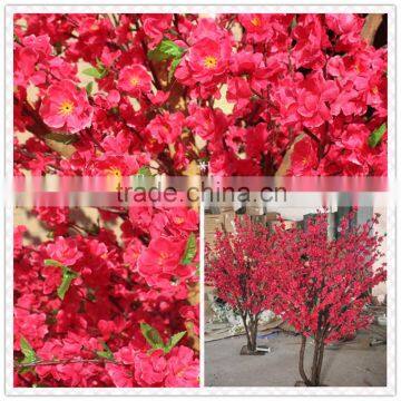 China supplier wholesale artificial red silk cherry blossom tree wedding tree for wedding decor