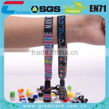 Custom Different Design Woven Logo Weave Wristbands for Events photo-5