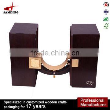 Glossy Lacquer Finish Personalized Wooden Wine Box for 2 Bottles Prices photo-2