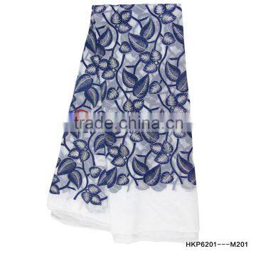 Polyester Mesh Fabric With Fresh Mint Leaves Embroidery Digital Printing Fabric/Apparel Accessories And Fabric