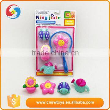 Garden Crop game rubber baby bath toys with net fishing