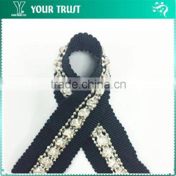 Wave 5MM Clear Rhinestone Silver Ball Beaded Chain Trimming
