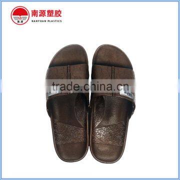 Imitation leather mens slide sandals