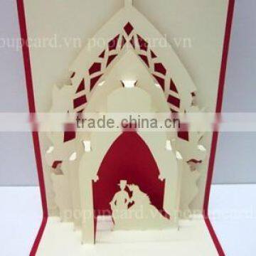 Wedding church greeting 3d handmade card