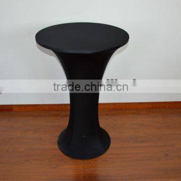 Black spandex cocktail table cove/table cloth for round bottom of cocktail table