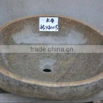 2015 Hot Sale Eco-Friendly Natural Cobble Stone Wash Basin