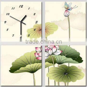 four pieces lotus home wall decoration canvas painting