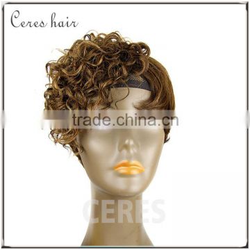 short cut style wigs top quality 100% human hair wigs easily handled