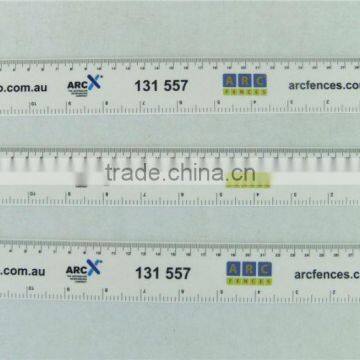 High Quality Plastic ruler OEM logo design colorful printing transparent plastic ruler 32 cm