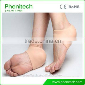 Silicone gel heel cushion protector socks for crack skin with CE support