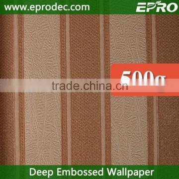 paper back beautiful Damask non-woven deep embossed wallpaper