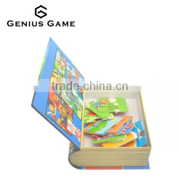 Customized cardboard puzzle jigsaw in book sharp box