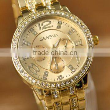 Fashion Geneva Watch With Crystall Women's Rhinestone Watches Steel Geneva Analog Display Wristwatch Oem Order photo-5