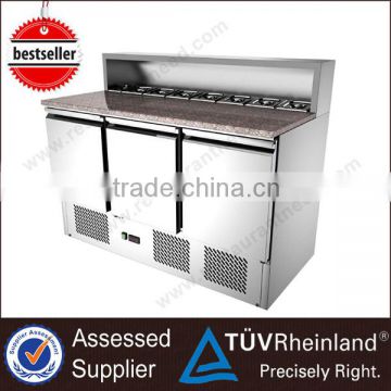 CE Approved Stainless Steel With Marble Top salad refrigerator