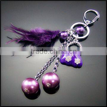 Promotional Sales Artificial Pearl Beads and Alloy Lady Handbag Pendant Keychain photo-3