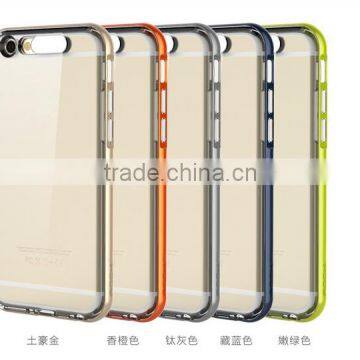 Shockproof In Coming Call LED Flash Light TPU PC Transparent Rock Case for iPhone 6