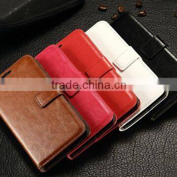 Flip PU Leather Wallet Case for Samsung S6 edge with card pocket and kickstand function