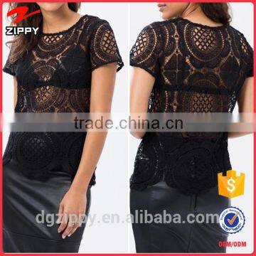 Wholesale Sexy Scalloped Hemline Frida Lace Top