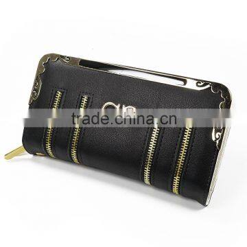 2015 New Fashion Unique Design Ladies Double Zipper pu Handbag photo-3