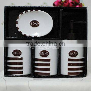 customize logo ceramic bathroom accessory set