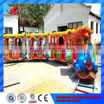 modern amusement model rides elepant for kids train track 14 seats made in china