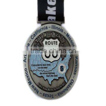 trail run medal, soft enamel sandblast medal, hot sell medal