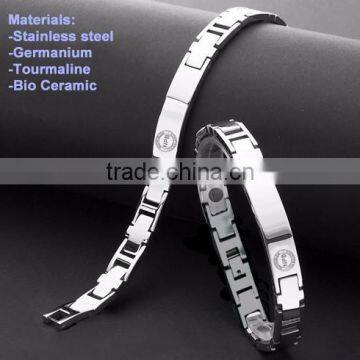 Noproble P044 FDA Tourmaline Stainless Steel Sexy Paracord Health Charm Fashion Love Bangle