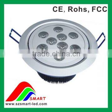 Silver housing dimmable 9w led downlight 3 years warranty