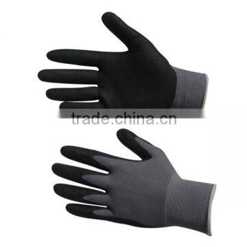 13G nylon and spandex liner with good stretch foam nitrilie coated glove