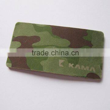 Custom Garment Leather Patched with Printed Logo of Camouflage Pattern Design